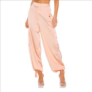 NWT Kendall & Kylie SATIN CARGO PANT IN BLUSH